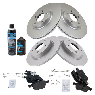 TRQ® - Front and Rear Disc Brake Kit with Semi-Metallic Pads