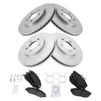 TRQ® - Front and Rear Disc Brake Kit with Semi-Metallic Pads
