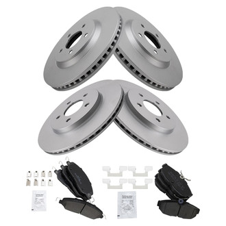 TRQ® - Front and Rear Disc Brake Kit with Semi-Metallic Pads