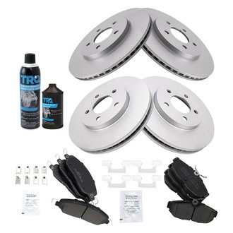 TRQ® - Front and Rear Disc Brake Kit with Semi-Metallic Pads