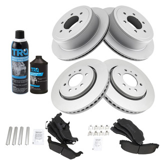TRQ® - Front and Rear Disc Brake Kit with Semi-Metallic Pads