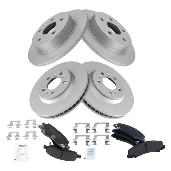 TRQ® - Front and Rear Disc Brake Kit with Semi-Metallic Pads