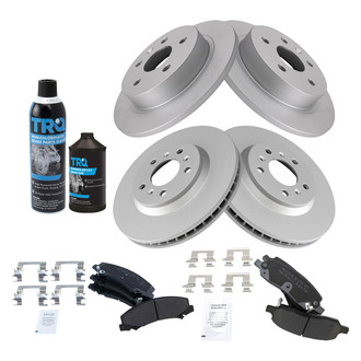 TRQ® - Front and Rear Disc Brake Kit with Semi-Metallic Pads