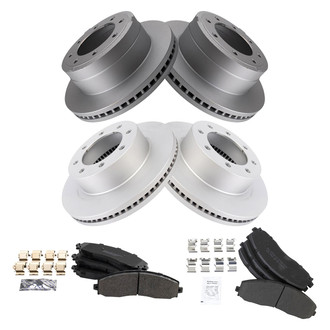 TRQ® - Front and Rear Disc Brake Kit with Semi-Metallic Pads
