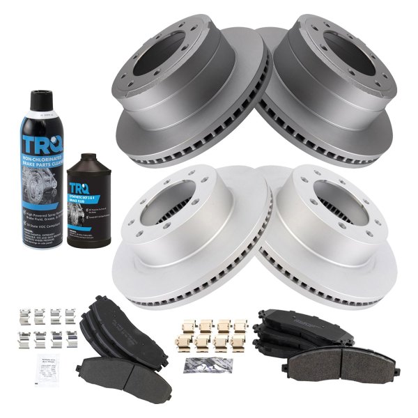 TRQ® - Front and Rear Disc Brake Kit with Semi-Metallic Pads