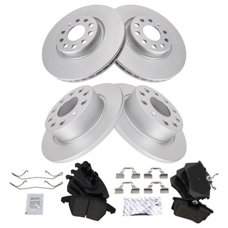 TRQ® - Front and Rear Disc Brake Kit with Ceramic Pads