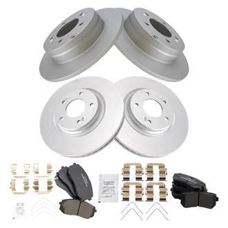TRQ® - Front and Rear Disc Brake Kit with Ceramic Pads