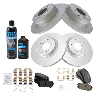 TRQ® - Front and Rear Disc Brake Kit with Ceramic Pads