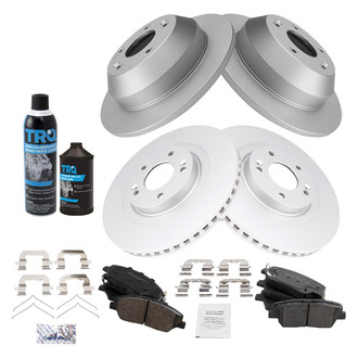 TRQ® - Front and Rear Disc Brake Kit with Ceramic Pads