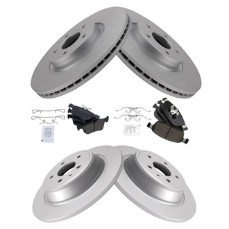 TRQ® - Front and Rear Disc Brake Kit with Ceramic Pads