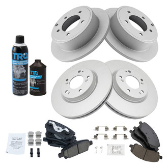 TRQ® - Front and Rear Disc Brake Kit with Ceramic Pads