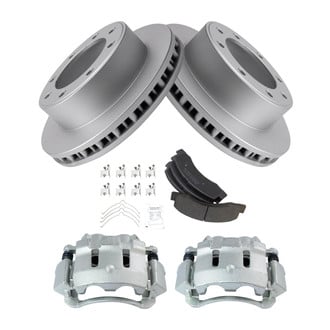 TRQ® - Front Disc Brake Kit with Semi-Metallic Pads and Calipers