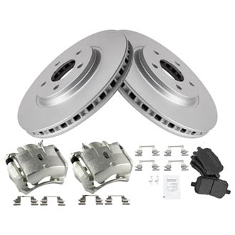 TRQ® - Front Disc Brake Kit with Semi-Metallic Pads and Calipers