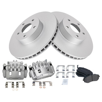 TRQ® - Front Disc Brake Kit with Semi-Metallic Pads and Calipers