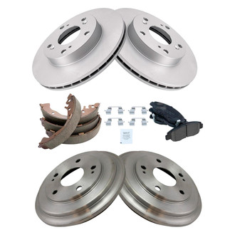 TRQ® - Front and Rear Disc and Drum Brake Kit with Ceramic Pads
