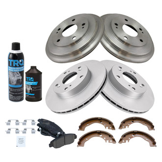 TRQ® - Front and Rear Disc Brake Kit with Ceramic Pads