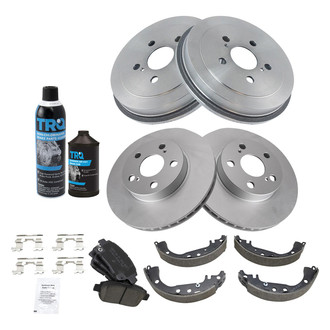 TRQ® - Front and Rear Disc and Drum Brake Kit with Ceramic Pads