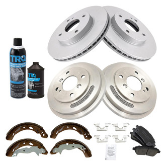 TRQ® - Front and Rear Disc and Drum Brake Kit with Ceramic Pads