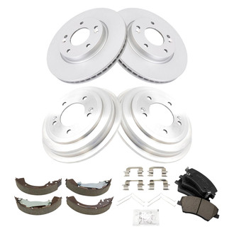 TRQ® - Front and Rear Disc and Drum Brake Kit with Ceramic Pads