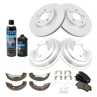 TRQ® - Ceramic Disc Brake Pads and Shoes Kit