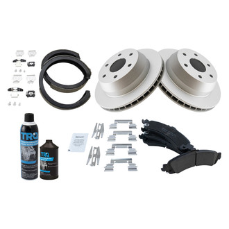 TRQ® - Rear Disc Brake Kit with Ceramic Pads and Shoes