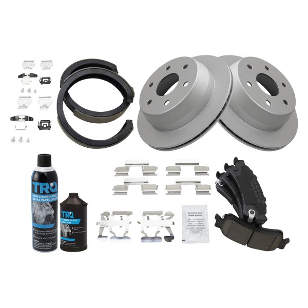 TRQ® - Rear Disc Brake Kit with Ceramic Pads and Shoes