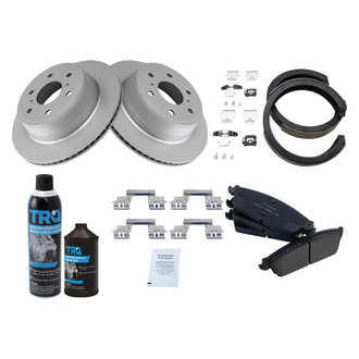 TRQ® - Rear Disc Brake Kit with Ceramic Pads and Shoes