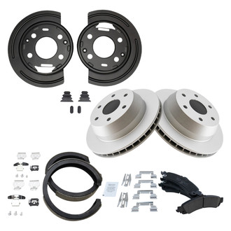 TRQ® - Rear Disc Brake Kit with Ceramic Pads and Shoes