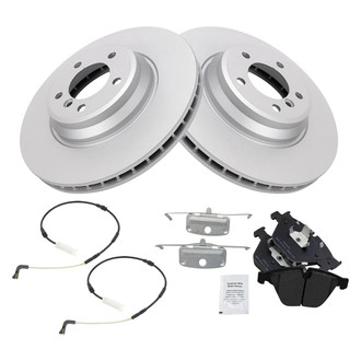 TRQ® - Front Disc Brake Kit with Semi-Metallic Pads and Pad Wear Sensors