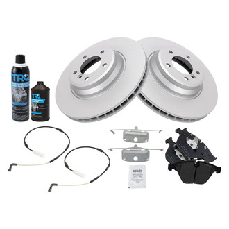 TRQ® - Front Disc Brake Kit with Semi-Metallic Pads and Pad Wear Sensors