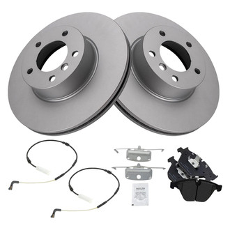 TRQ® - Front Disc Brake Kit with Semi-Metallic Pads and Pad Wear Sensors