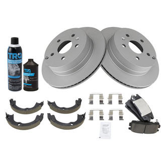 TRQ® - Rear Disc Brake Kit with Ceramic Pads and Shoes
