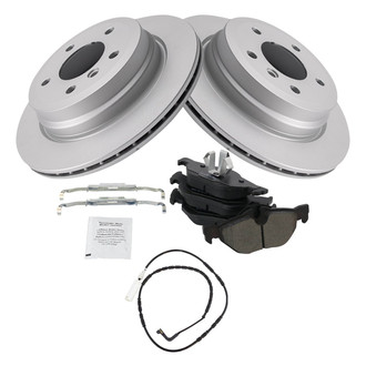 TRQ® - Rear Disc Brake Kit with Semi-Metallic Pads and Pad Wear Sensors