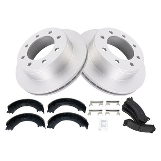 TRQ® - Rear Disc Brake Kit with Ceramic Pads and Shoes