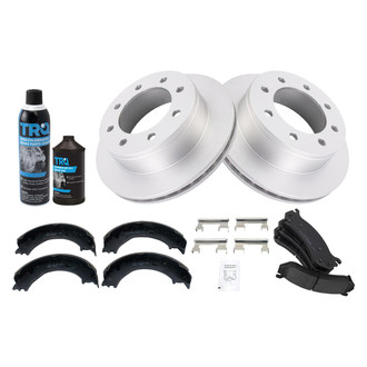 TRQ® - Rear Disc Brake Kit with Ceramic Pads and Shoes
