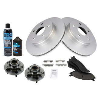 TRQ® - Front Disc Brake Kit with Ceramic Pads and Hub Assemblies