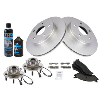 TRQ® - Front Disc Brake Kit with Ceramic Pads and Hub Assemblies