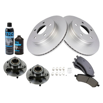 TRQ® - Front Disc Brake Kit with Ceramic Pads and Hub Assemblies