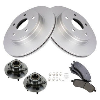 TRQ® - Front Disc Brake Kit with Ceramic Pads and Hub Assemblies
