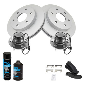 TRQ® - Front Disc Brake Kit with Ceramic Pads and Hub Assemblies