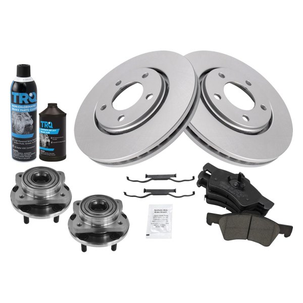 TRQ® - Front Disc Brake Kit with Ceramic Pads and Hub Assemblies