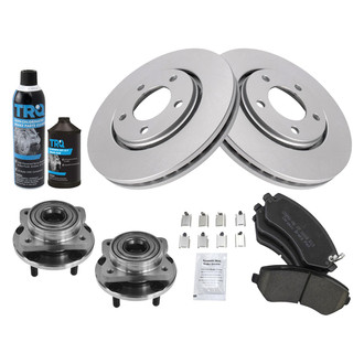 TRQ® - Front Disc Brake Kit with Ceramic Pads and Hub Assemblies