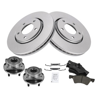 TRQ® - Front Disc Brake Kit with Ceramic Pads and Hub Assemblies