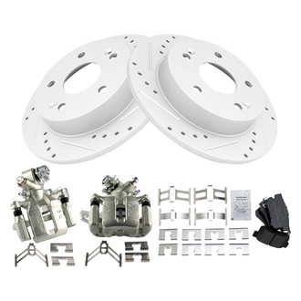 TRQ® - Front Disc Brake Kit with Semi-Metallic Pads