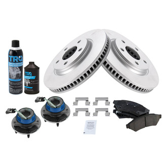 TRQ® - Front Disc Brake Kit with Ceramic Pads and Hub Assemblies