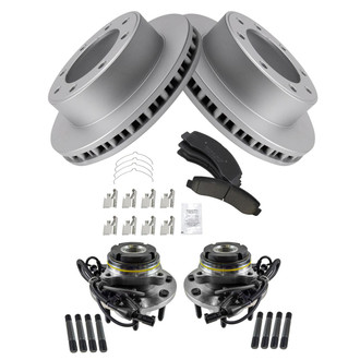 TRQ® - Front Disc Brake Kit with Ceramic Pads and Hub Assemblies