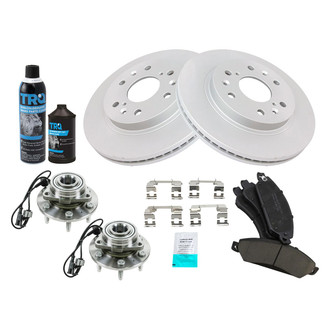 TRQ® - Front Disc Brake Kit with Ceramic Pads and Hub Assemblies
