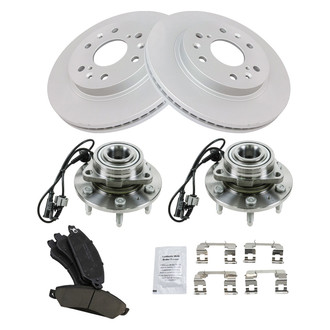TRQ® - Front Disc Brake Kit with Ceramic Pads and Hub Assemblies