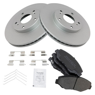 TRQ® - Front Disc Brake Kit with Semi-Metallic Pads