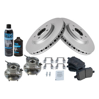 TRQ® - Front Disc Brake Kit with Ceramic Pads and Hub Assemblies